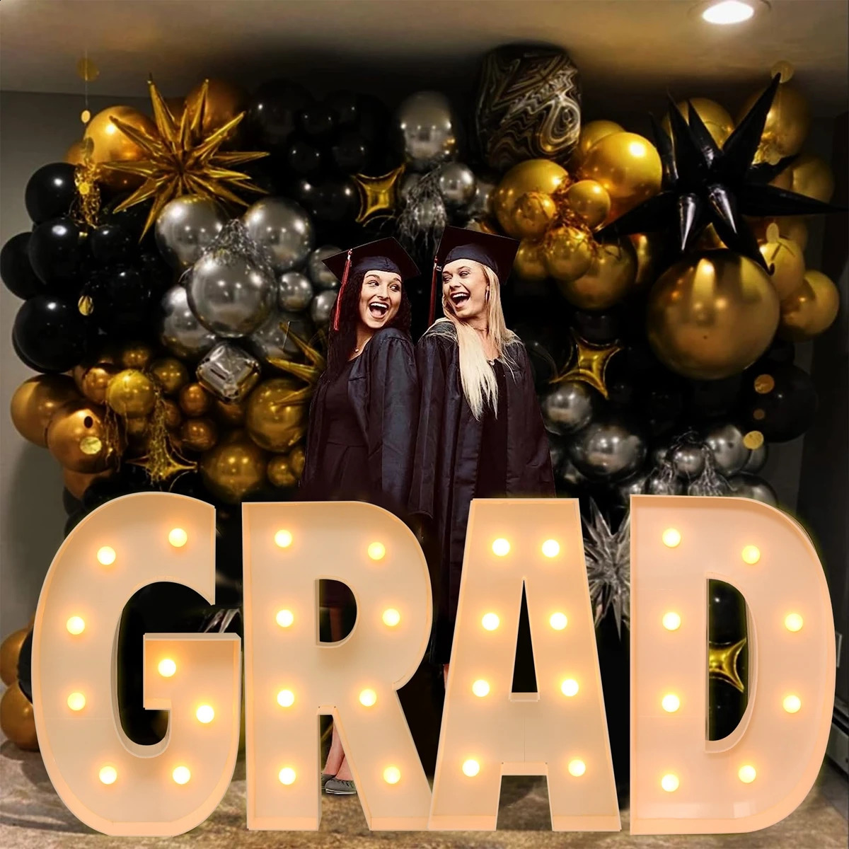 91.5CM LED light letter frame baby shower boy girl one love GRAD Christmas name balloon filling box birthday wedding party decoration 241112