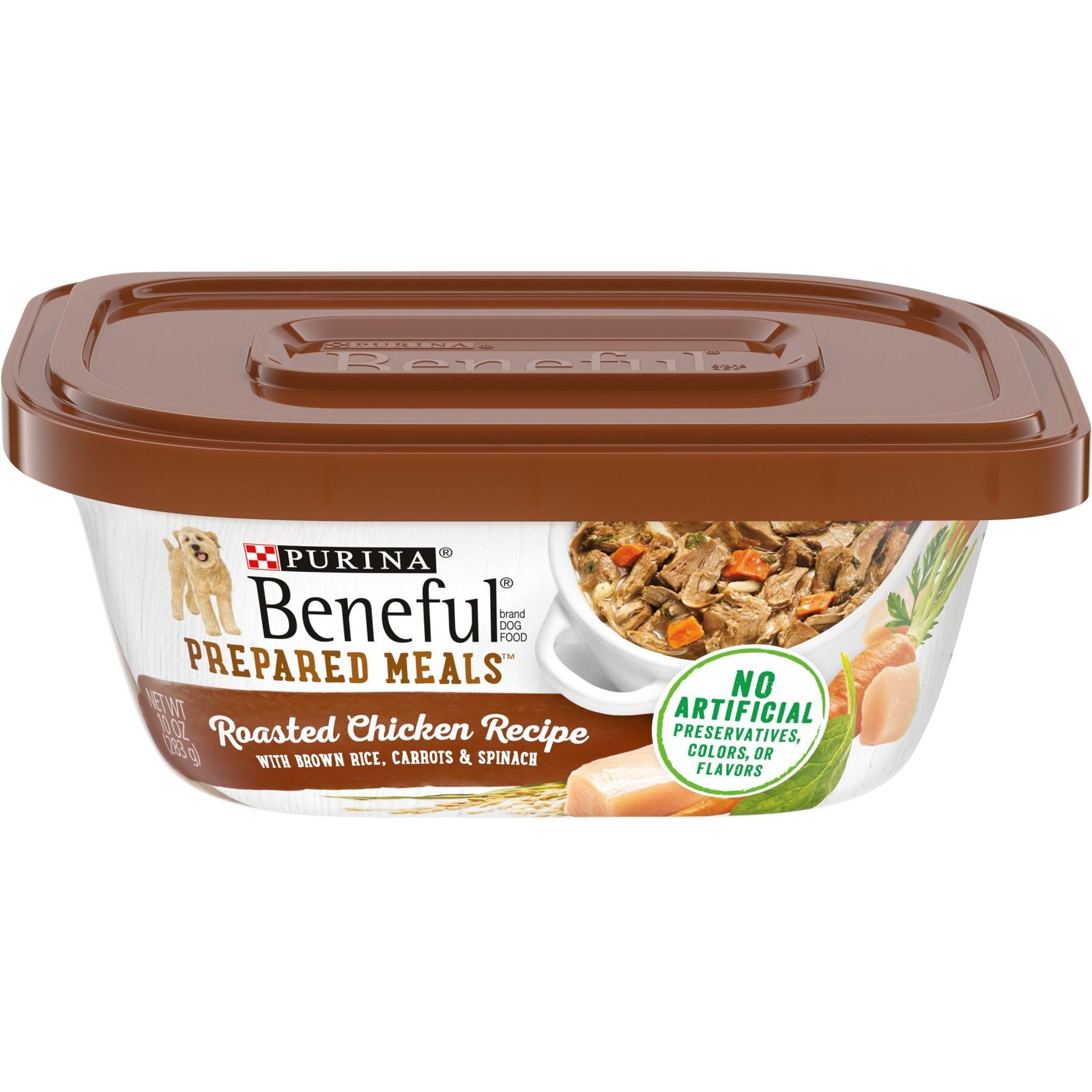 Purina Beneful Prepared Meals Roasted Chicken Recipe with Brown Rice, Carrots & Spinach Wet Dog Food