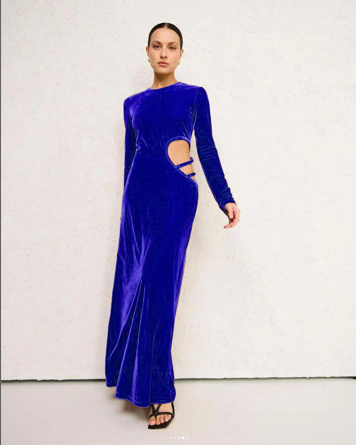 Beach Dress And Tunics Cover Up For Women Vacation Outfits Velvet Hollow Slim Solid Polyester Summer Beachwear 2024 CoverUp
