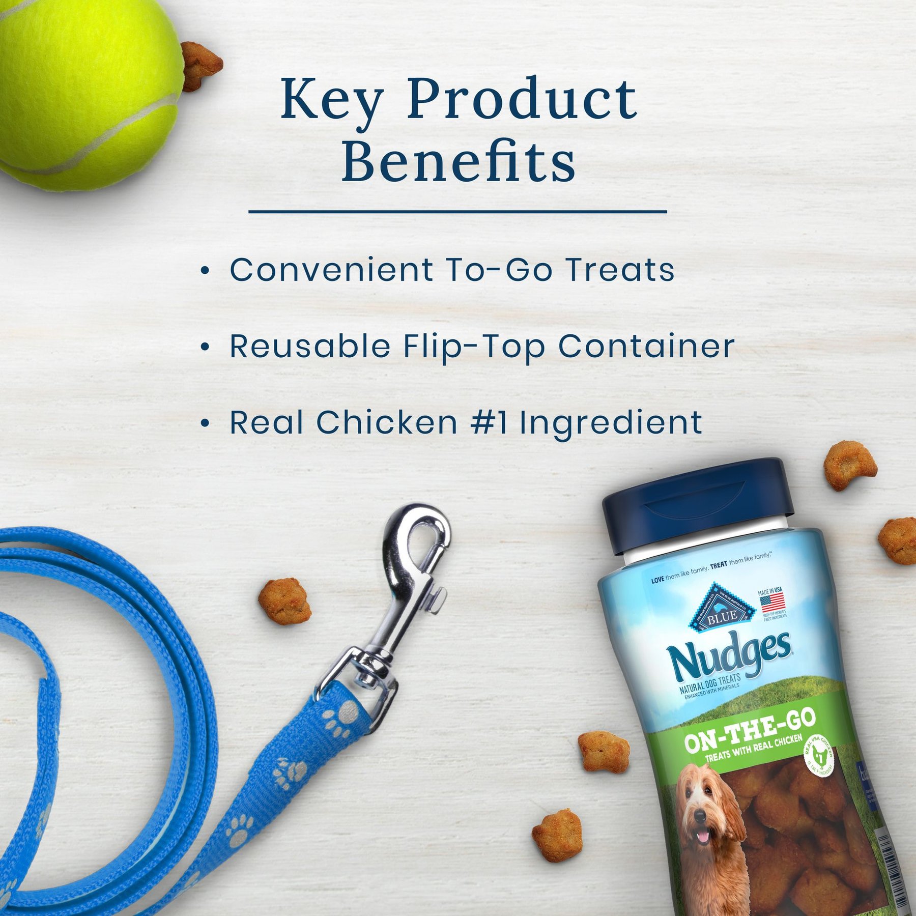 Blue Buffalo Nudges On The Go Chicken Natural Dog Treats, 5.5-oz container
