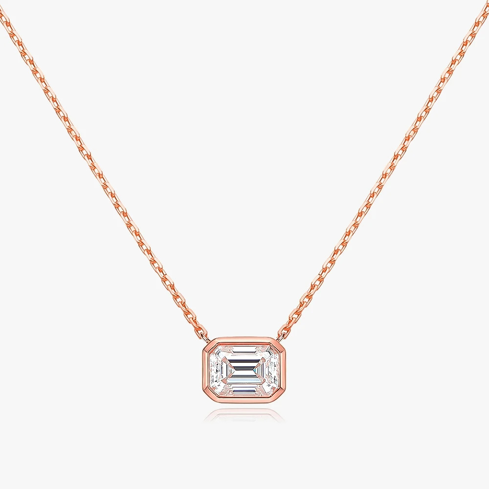 OEVAS 6 * 8mm 2- genuine silica 100% 925 sterling silver gold-plated pendant necklace suitable for womens sparkling exquisite jewelry gifts 241205