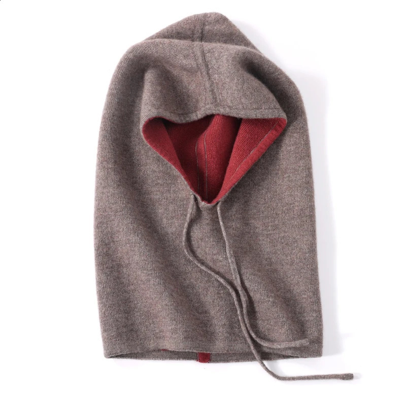 ZYCZCXX high-quality pure cashmere hat suitable for unisex winter casual knitted scarf hat womens Balaclava hat warm bean hat 241121