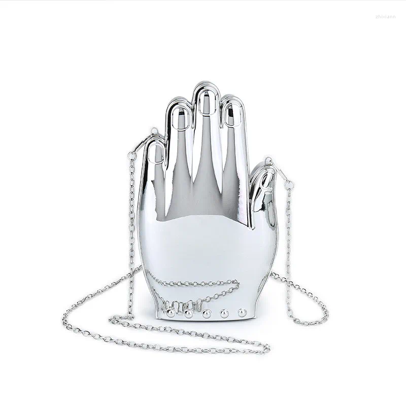 Shoulder Bags Alirattan Women Acrylic Evening Fashion Ladies Chain Crossbody Bag Wedding Party Palm Shape Lipstick A473