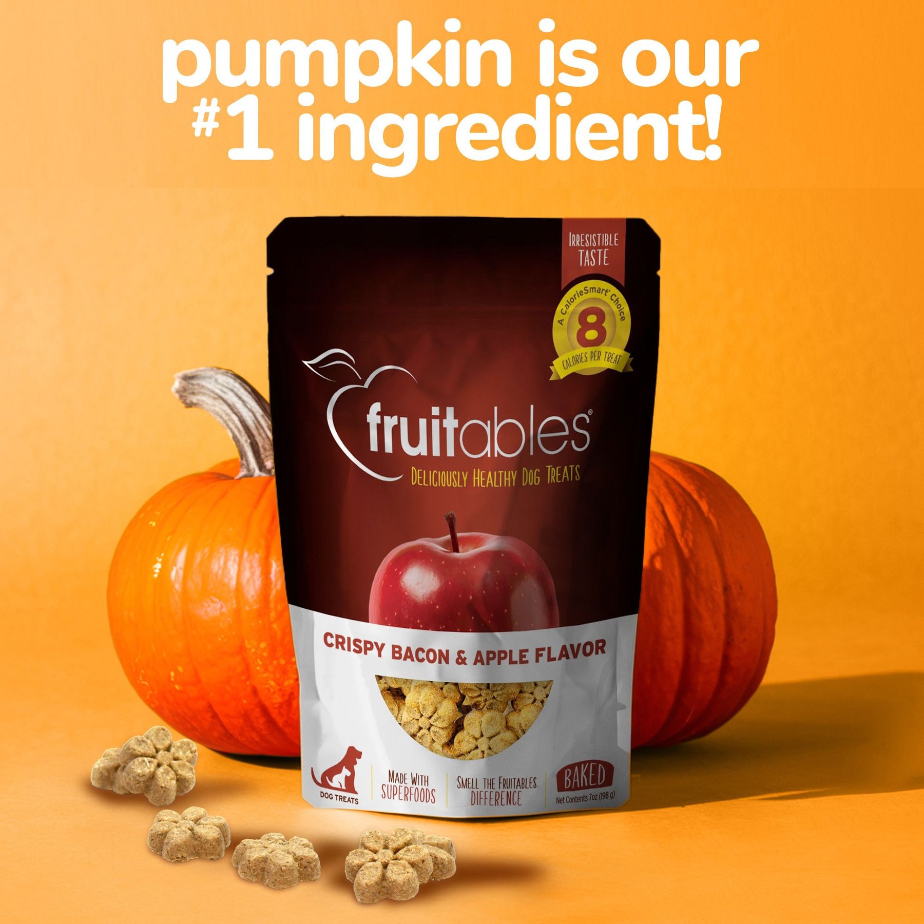 Fruitables Crispy Bacon & Apple Flavor Dog Treats