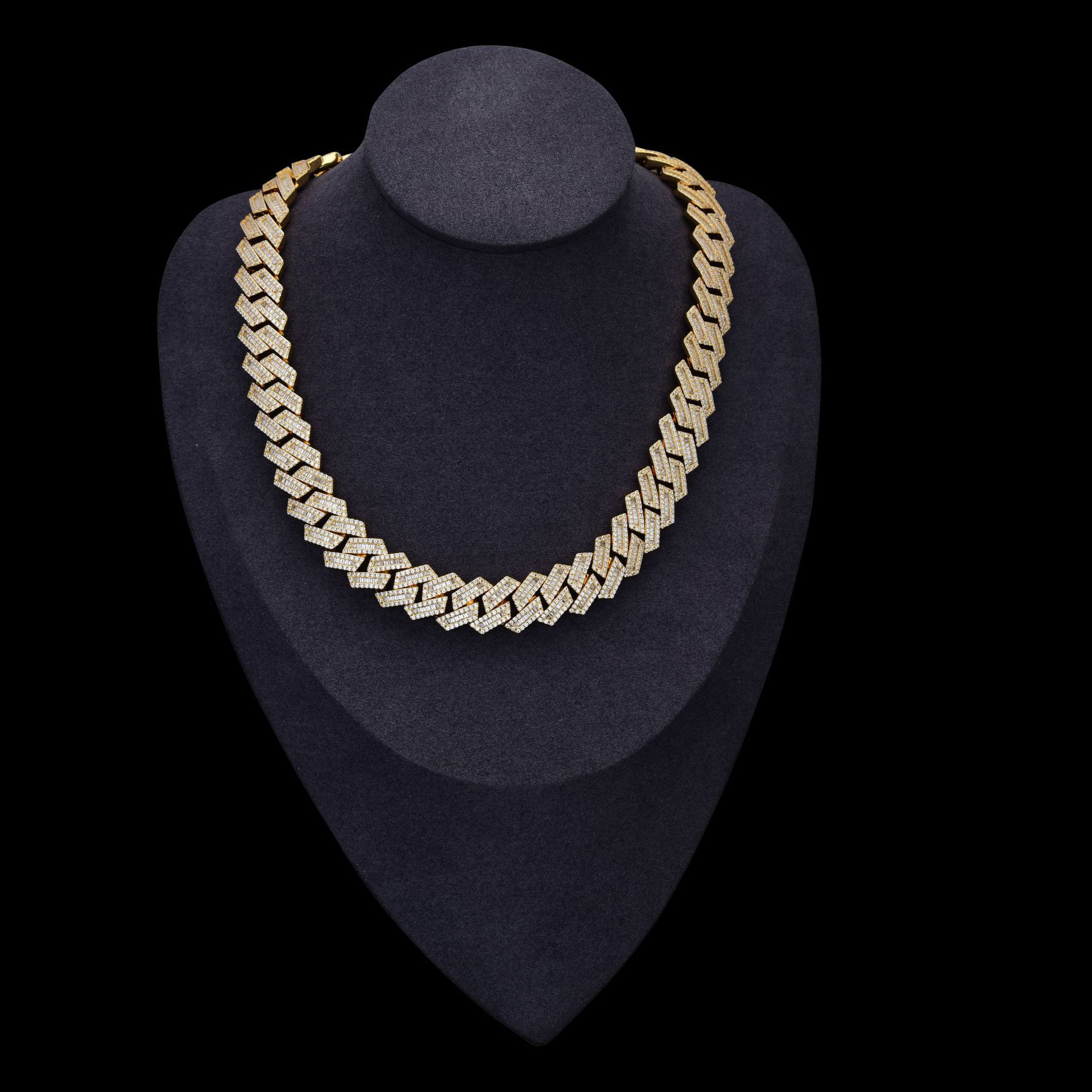 moissanite necklace designer jewelry iced out Cuban Necklace Full Iced Out Hiphop Chain Pass The Dia Test chains for men cuban link chain