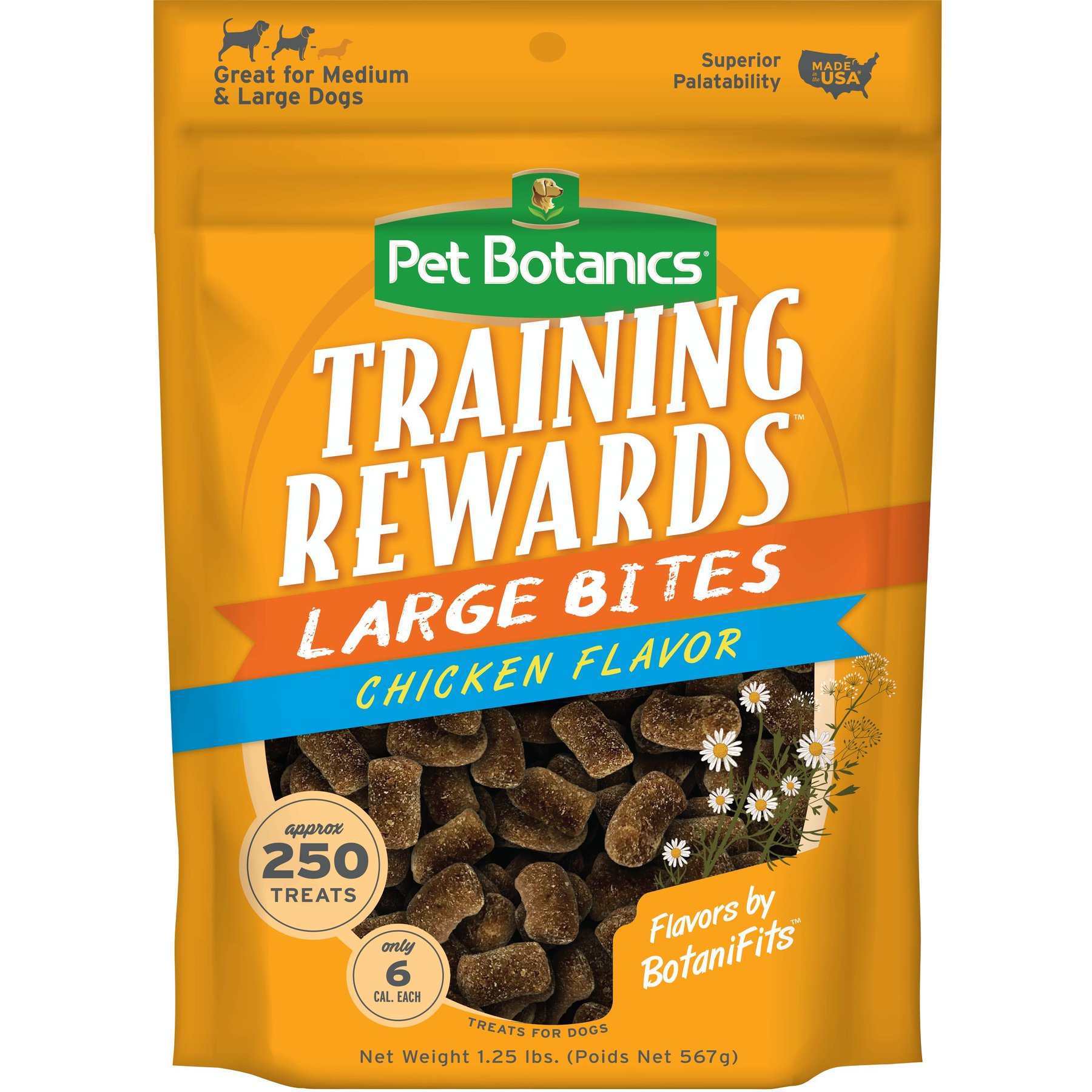 Pet Botanics Training Rewards Large Bites Chicken Soft & Chewy Dog Treats, 20-oz bag