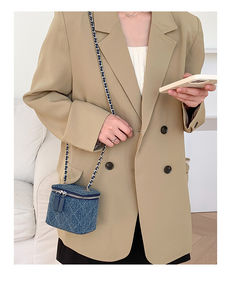 Denim Crossbody Bags For Women Gge Chains Shoulder Fashion Brands Box Bag Lipstick Coins Purses And Handbags