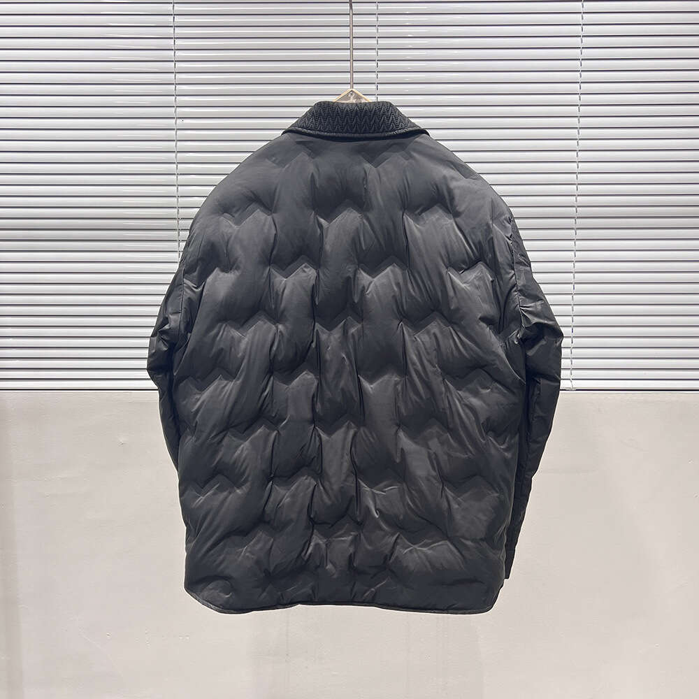 Men's designer puffer winter warm windbreaker casual print design trendy thick outerwear button long sleeve coat youth down jacket