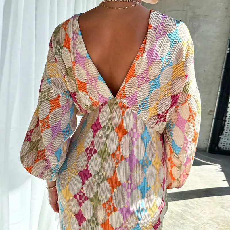 Elegant Contrast Printed Pants Sets For Women 2 Pieces Chic Single Breasted Long Sleeve In Matching Sets Lady Beach Outfit 240420