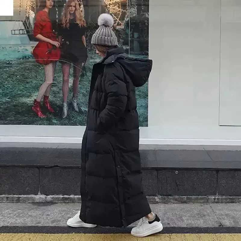 Long sleeved cotton jacket for women 2023 new Korean Over The Kn fashion park winter women thick black down cotton jacket W241122