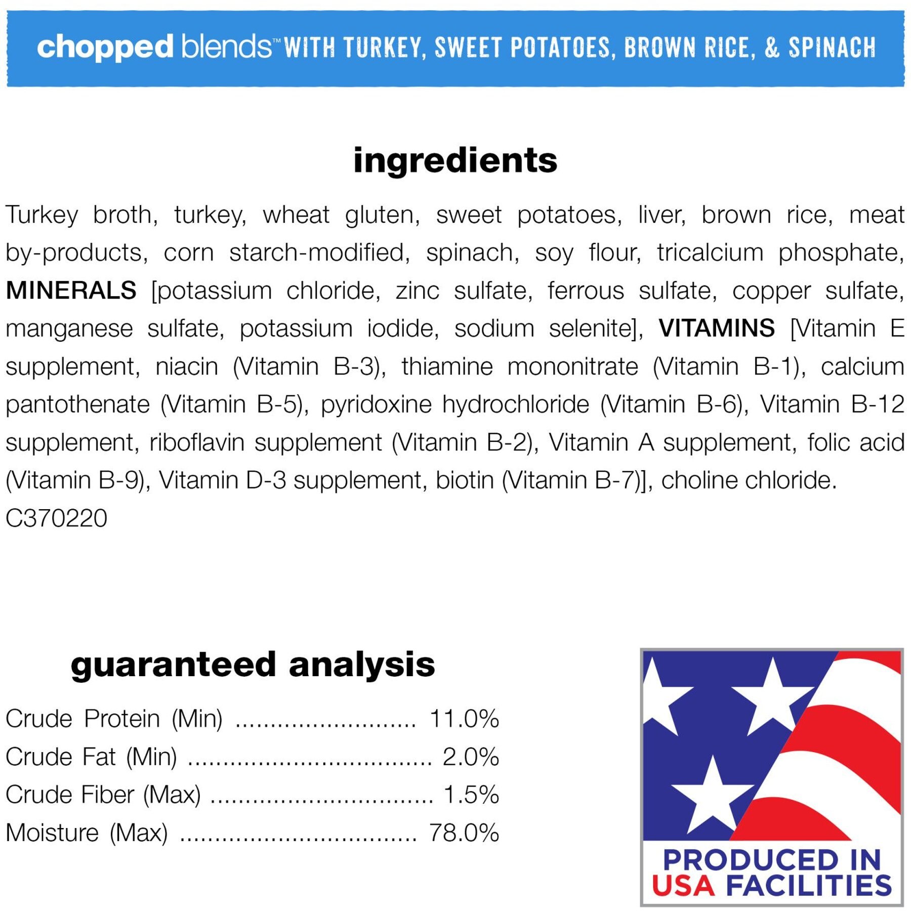 Purina Beneful Chopped Blends with Turkey, Sweet Potatoes, Brown Rice & Spinach Wet Dog Food