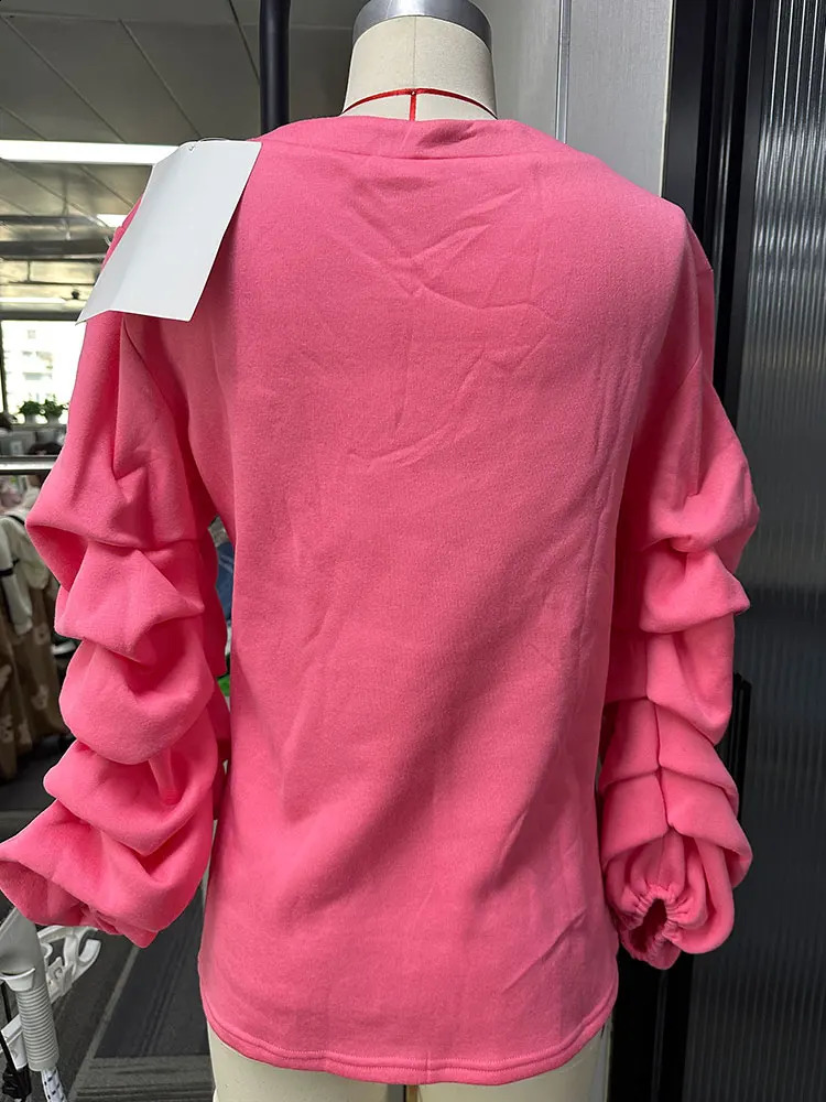 Sweet Christmas Tree Sequined Pleated Top Womens Sweatshirt 241121