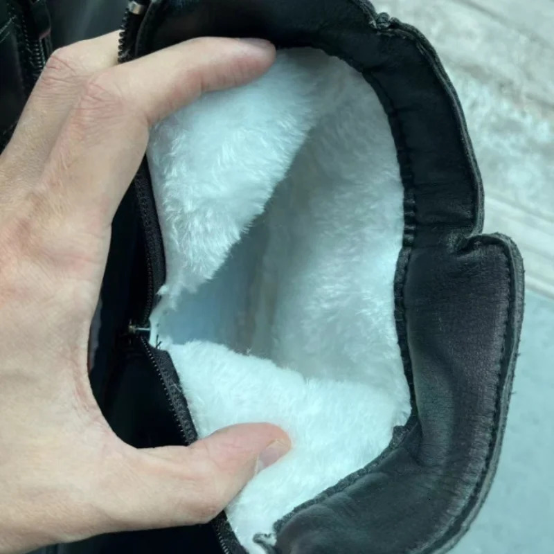 Womens ankle boots plush short tube flat bottom snow 2024 autumn and winter simple retro zipper warm casual cotton 241206