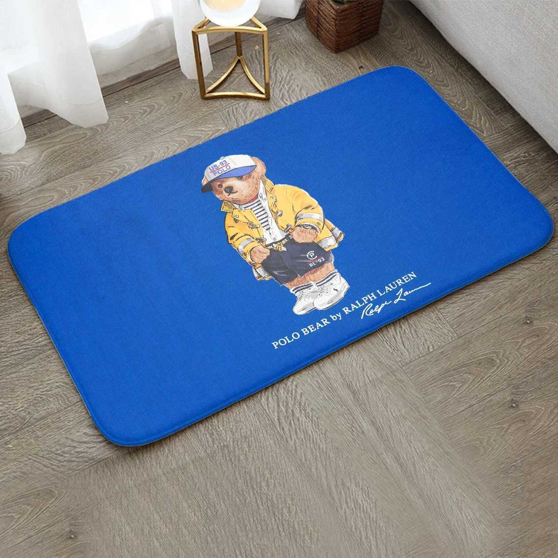 Carpet Entrance Door Mat Floor Mat Polo Teddy Bear Bathroom Bath Rugs Household Living Room Mat Bedroom Doormat Kitchen Carpet T240422