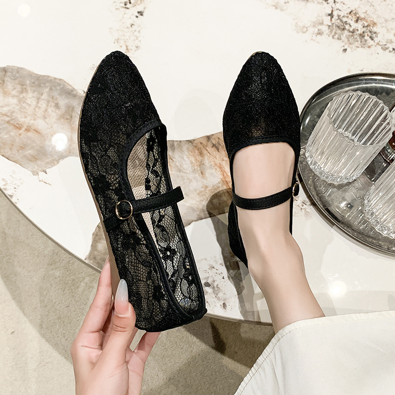 Black Silk Ballet Women - Comfortable hot Slip-on Buckle Flats for Work & Walking