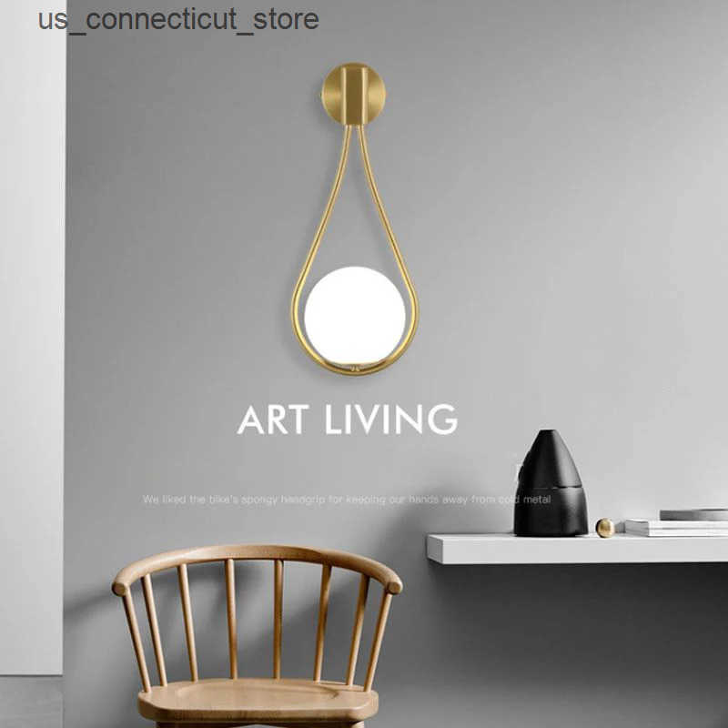 Other Indoor Lighting Glass Lampshape LED Wall Lamp Wall Light For Living Room Study Bedroom Bedside Indoor Copper Black G9 7W Corridor Wall Sconces L