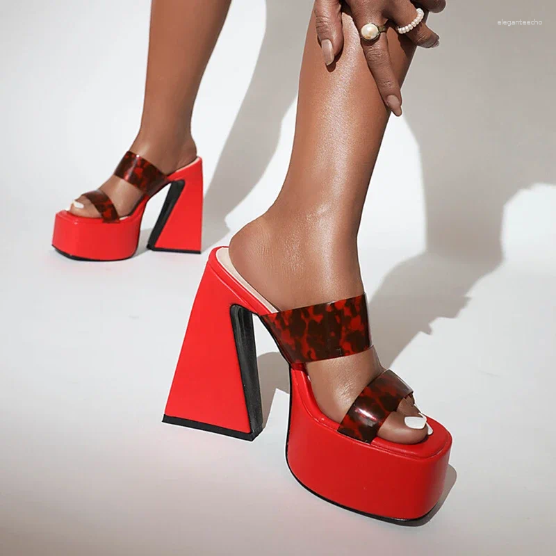 2025 S Fashion Designer Sandals Cheetah Print Comfortable High Heeled Summer Shoes Trendy Platform Design Slip On Women S Slippers Big Size