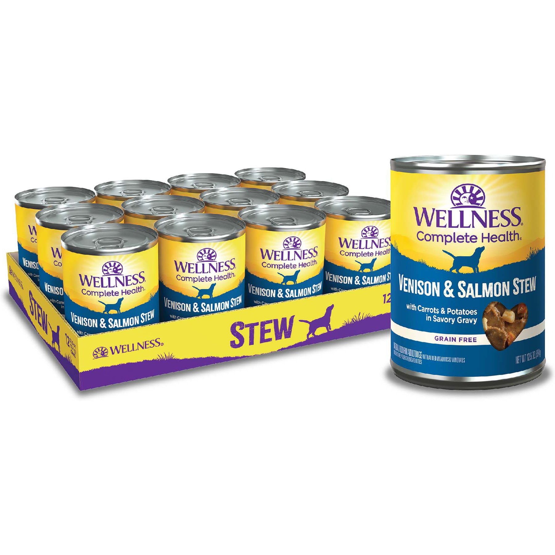 Wellness Venison & Salmon Stew with Potatoes & Carrots Canned Dog Food