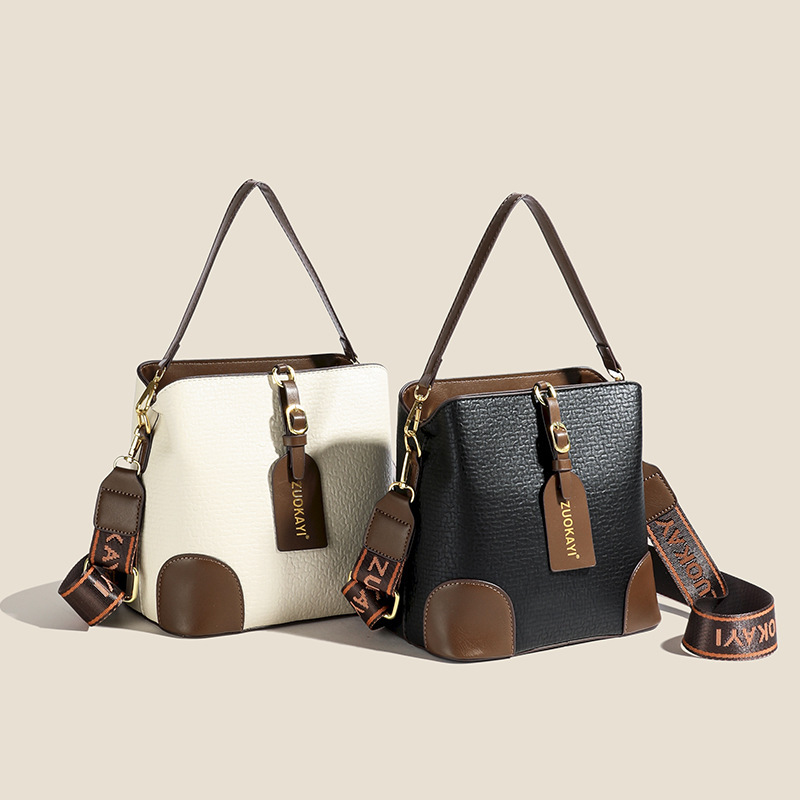 New leisure Women s Fashion Multi functional Shoulder Slant Light Luxury Bucket Fashion trend Bag Designer Bag