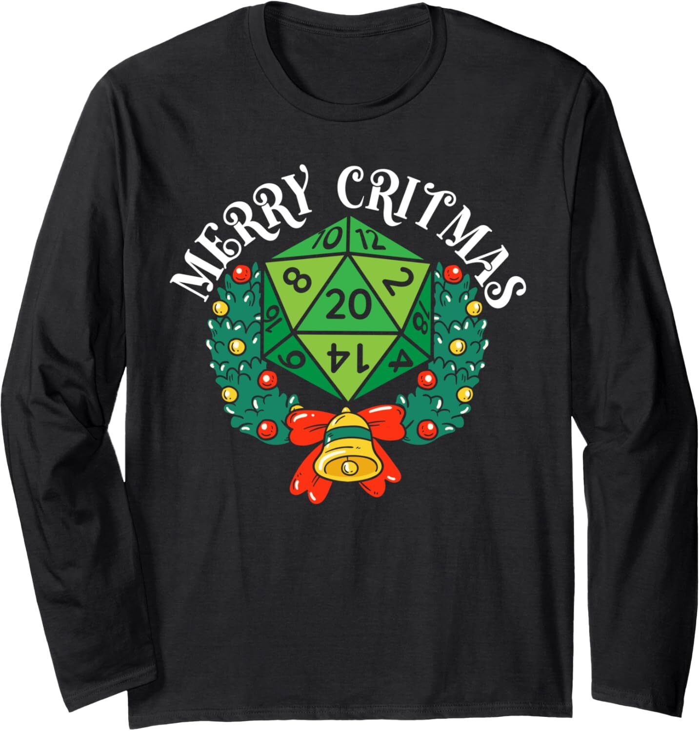 Long Sleeve Shirts for Men sweatshirt Merry Critmas RPG Gaming D20 Games Funny RPG Gamer Streetwear Casual tops clothes Handsome and fashionable