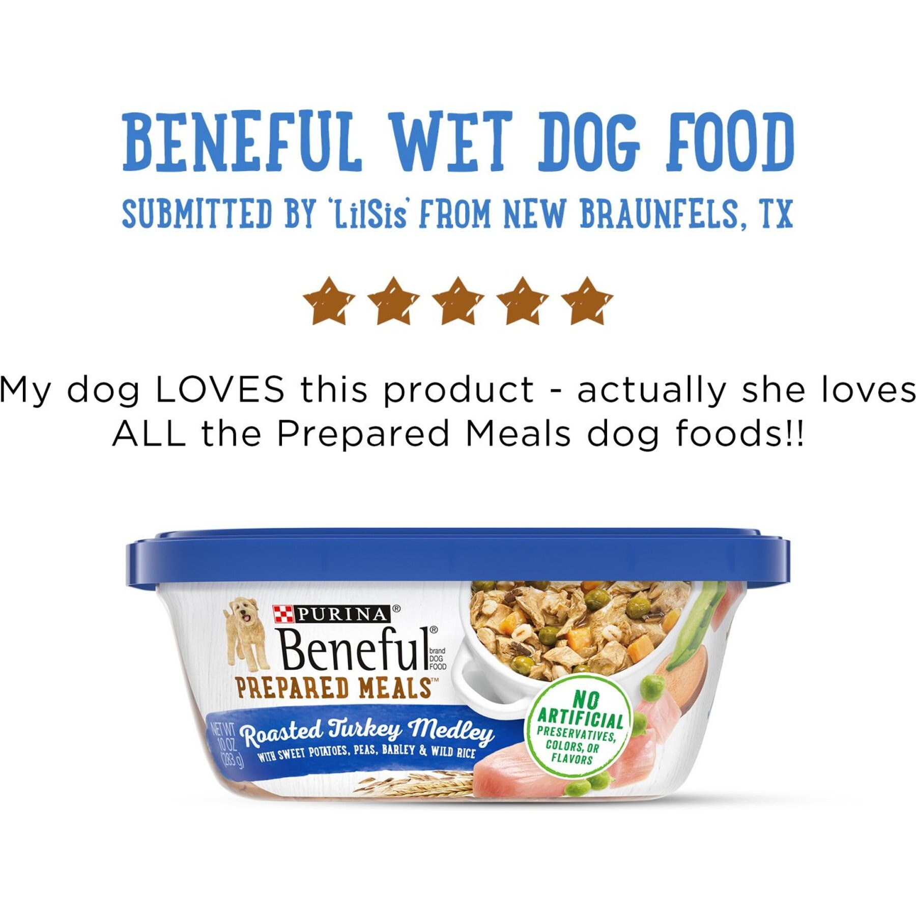 Purina Beneful Prepared Meals Roasted Turkey Medley with Wild Rice, Peas & Barley Wet Dog Food