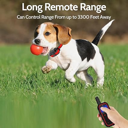 DogStop Electric Dog Collar with 4 Training Modes and Rechargeable Remote Waterproof Range 3300Ft for Small Medium Large Dogs