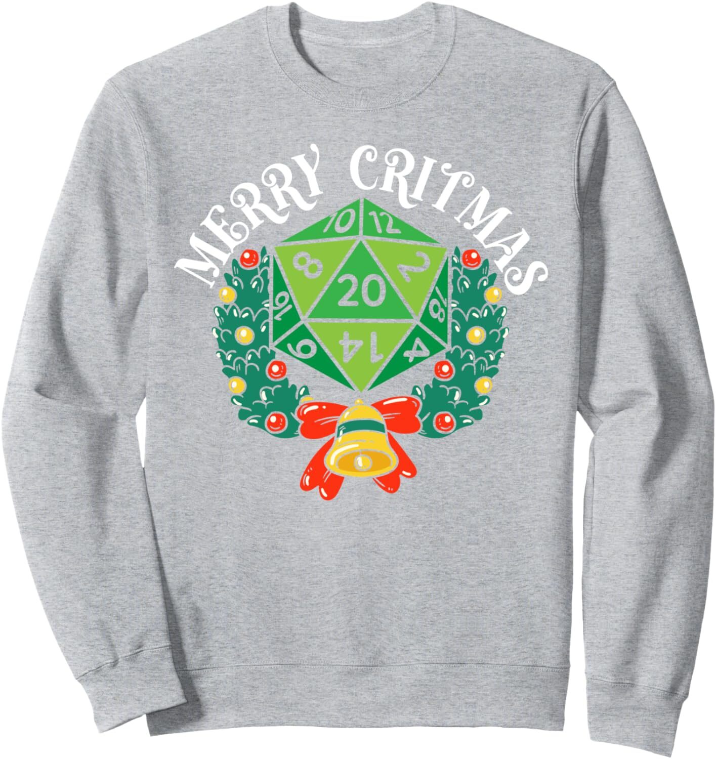 Long Sleeve Shirts for Men sweatshirt Merry Critmas RPG Gaming D20 Games Funny RPG Gamer Streetwear Casual tops clothes Warm and cute