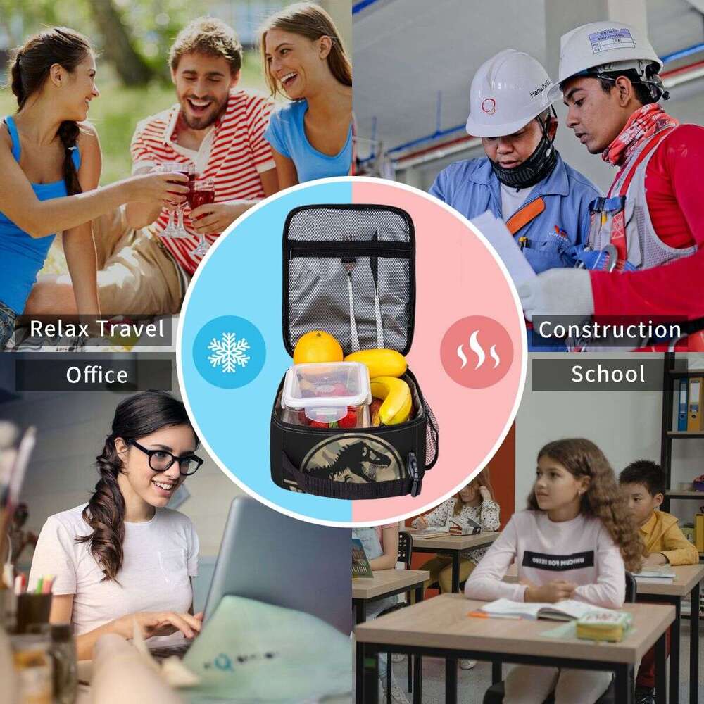 Jurassic Park Insulated Bags Leakproof Reusable Thermal Bag Lunch Box Tote Office Outdoor Bento Pouch