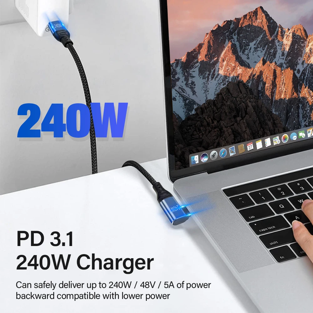 240W PD3.1 USB Type to C Wire for iPhone 15 Pro Max PS5 Switch Samsung S24 Book 5A Fast Charging Cable
