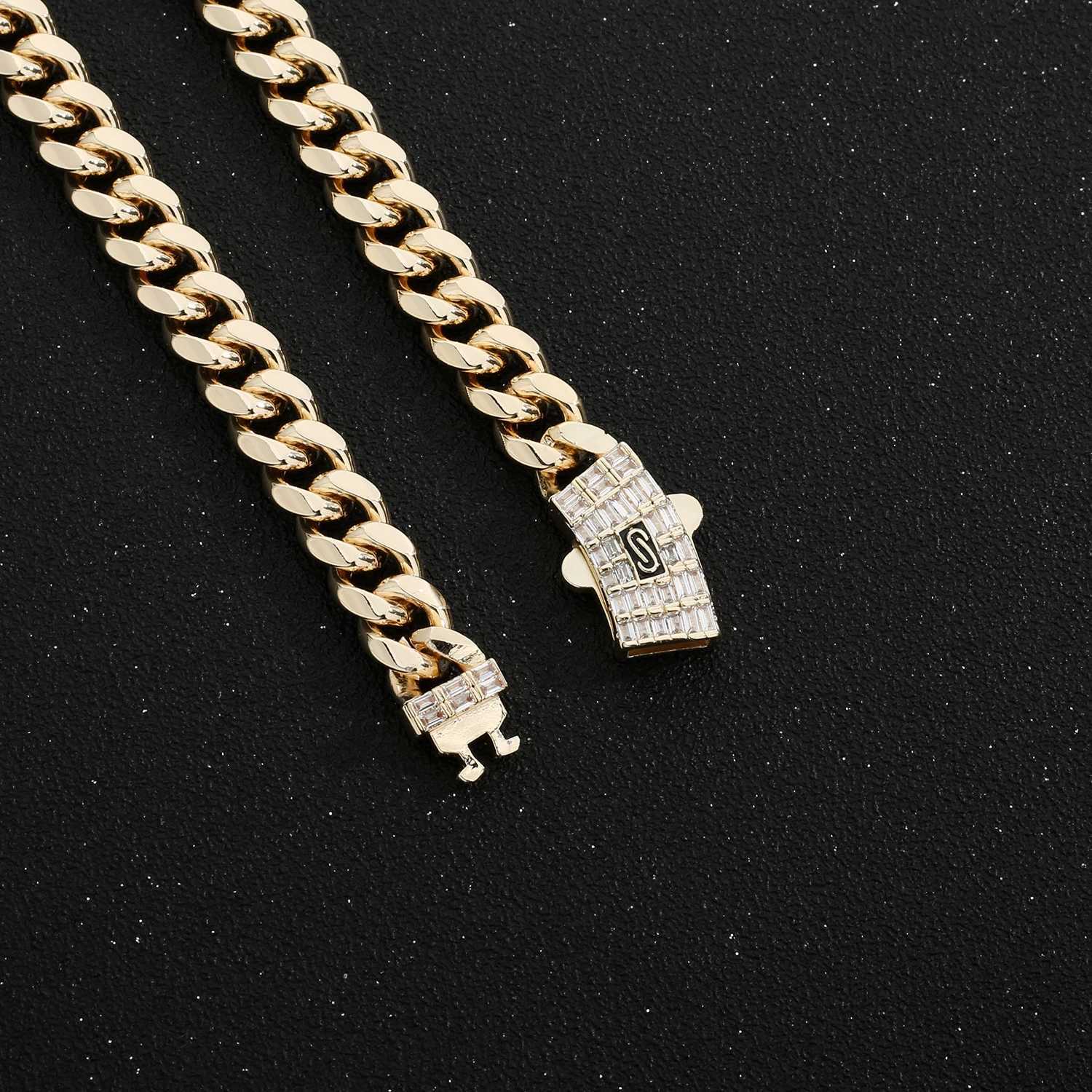 Monaco Cuban Chain 14K Gold Plated 10mm Bracelet and Necklace Fashion Mens and Womens Jewelry Set Wholesale Free Sh W241121