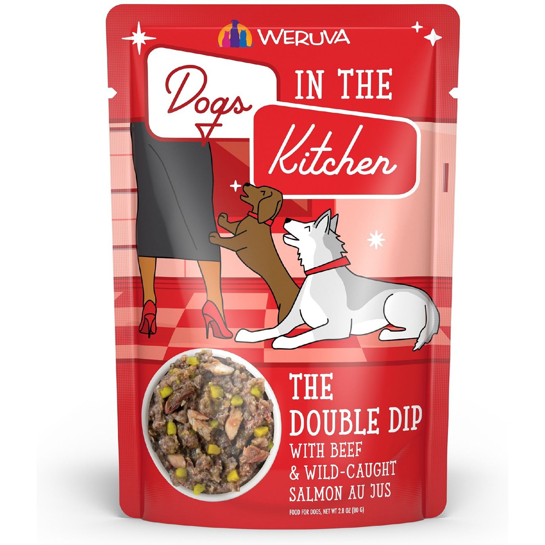 Weruva Dogs in the Kitchen The Double Dip with Beef & Wild Caught Salmon Au Jus Grain-Free Dog Food Pouches