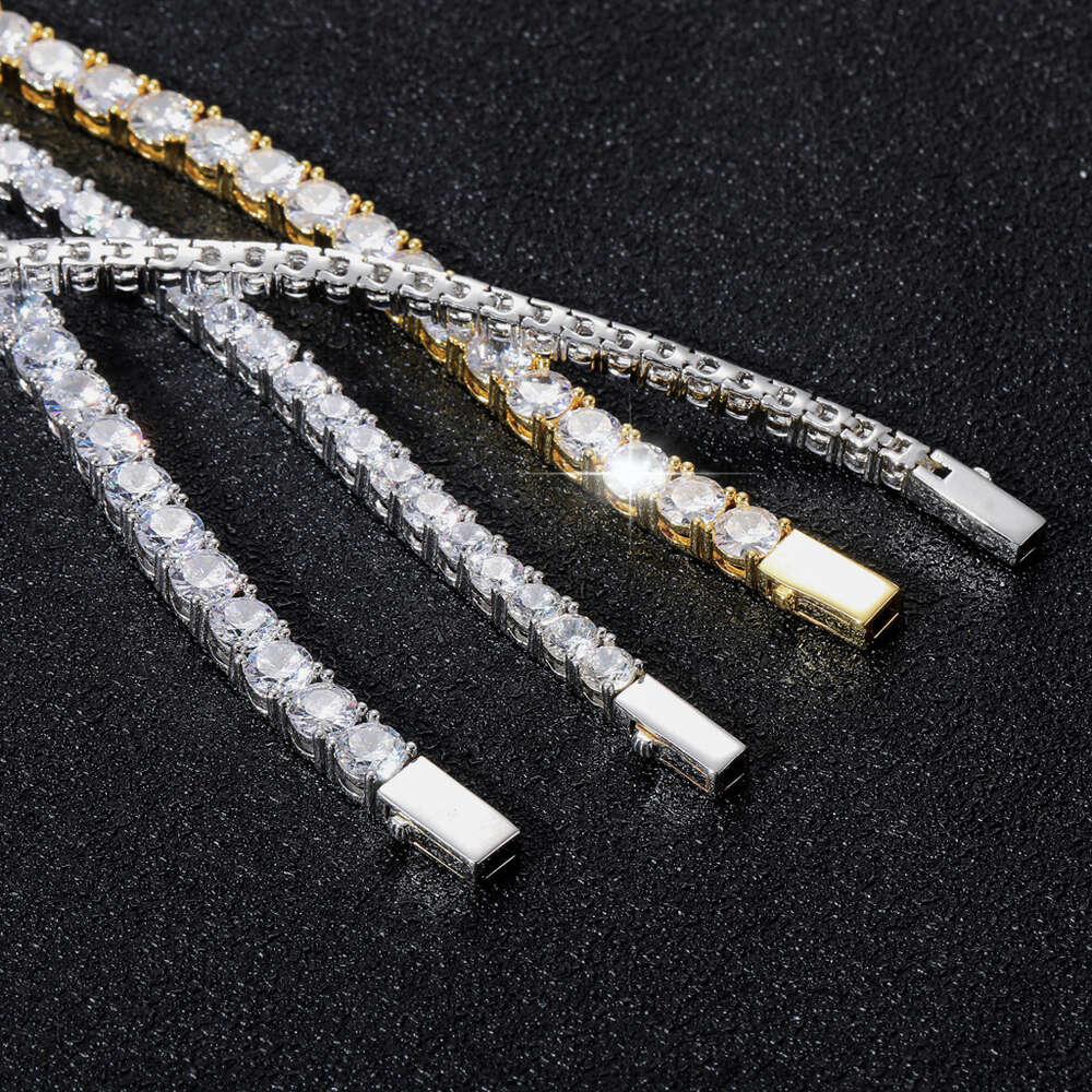 Iced Out Dia Mossanite Tennis Men Women Gold Chain Pass VVS Dias Test Hip Hop Jewelry sier Necklace