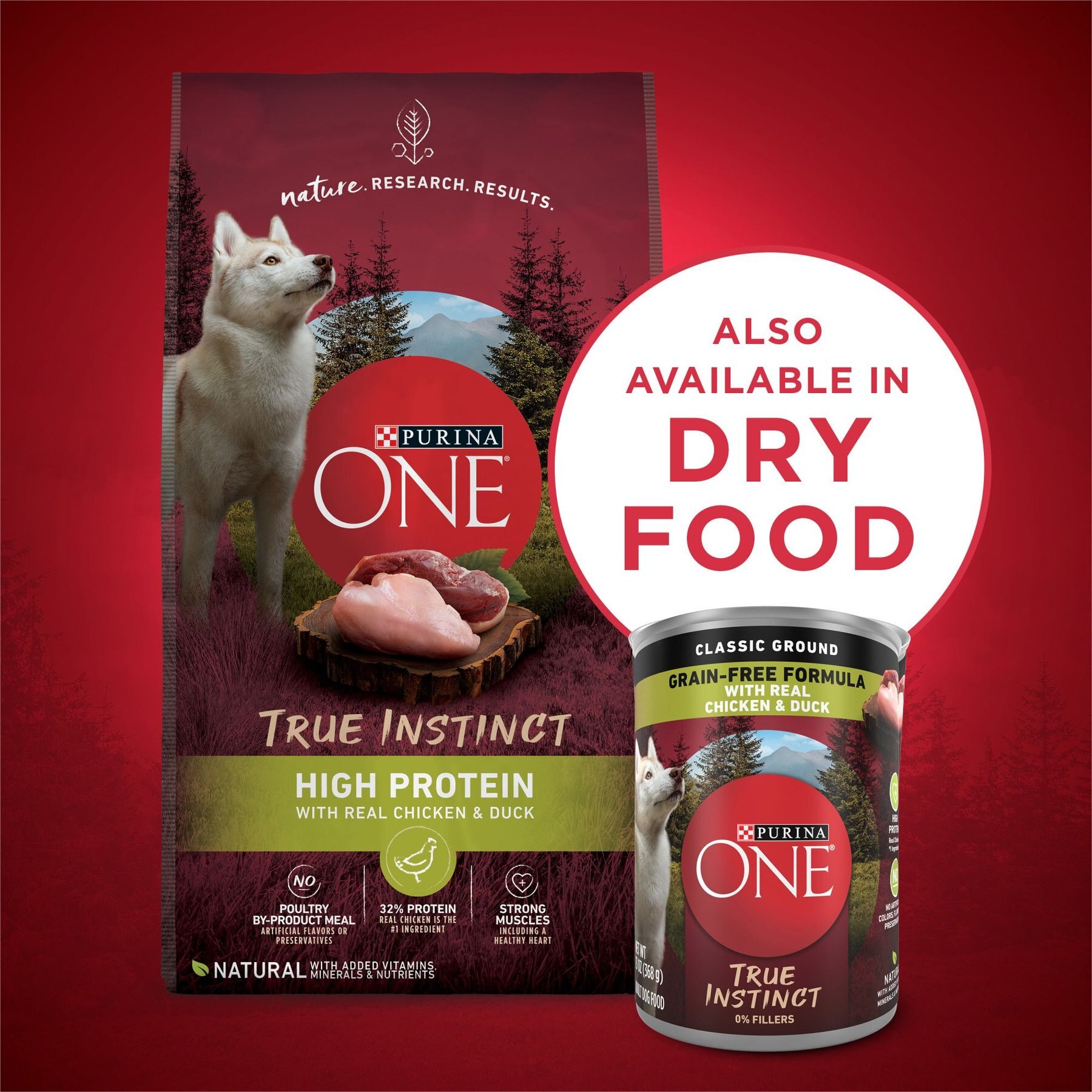 Purina ONE SmartBlend Grain-Free True Instinct Classic Ground with Real Chicken & Duck Canned Dog Food