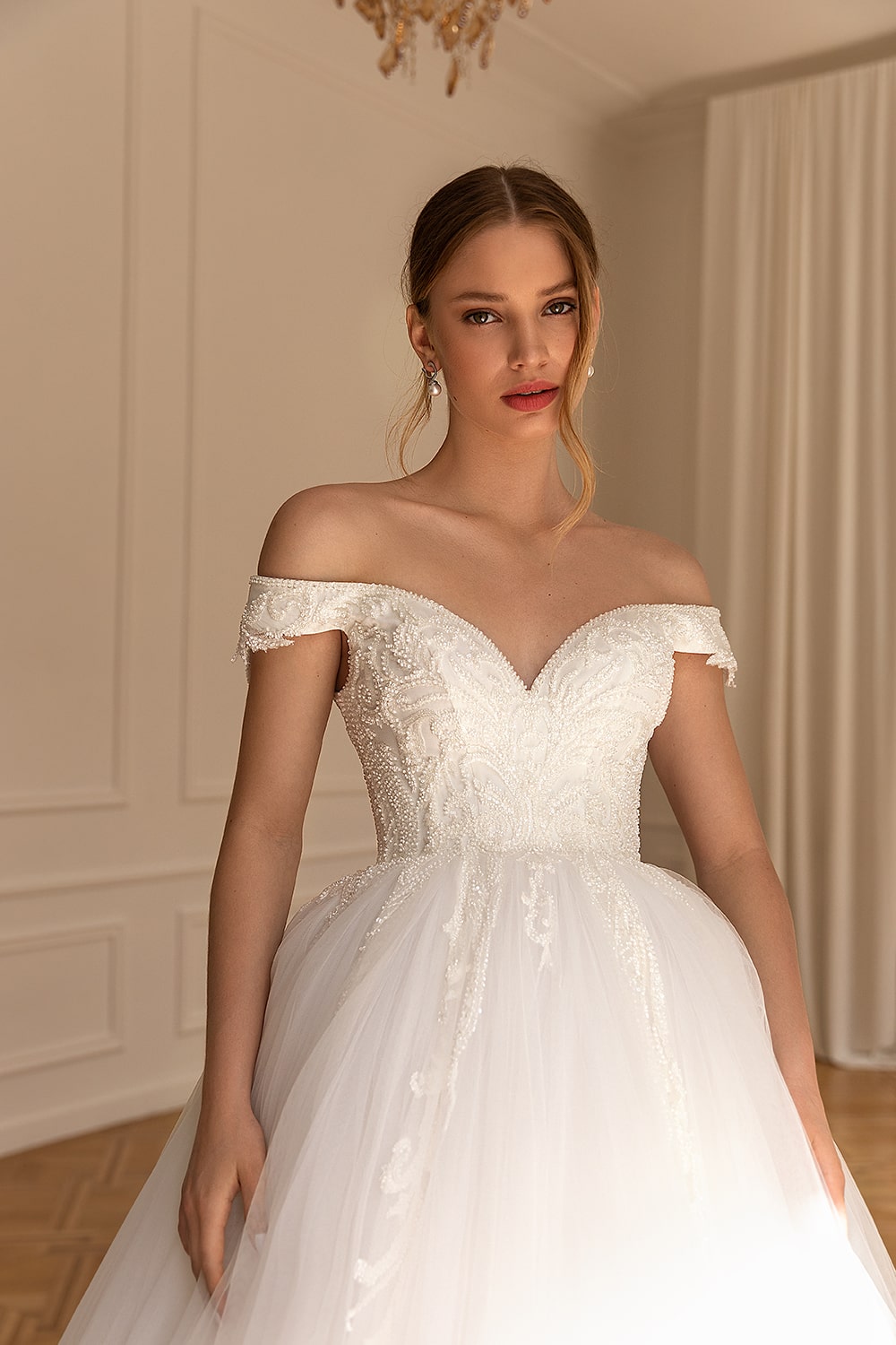 Elegance Ball Gown Wedding Dress Off Shoulder Sleeves Sweetheart princess Bridal Gowns 2024 With Beading Pearls Lace