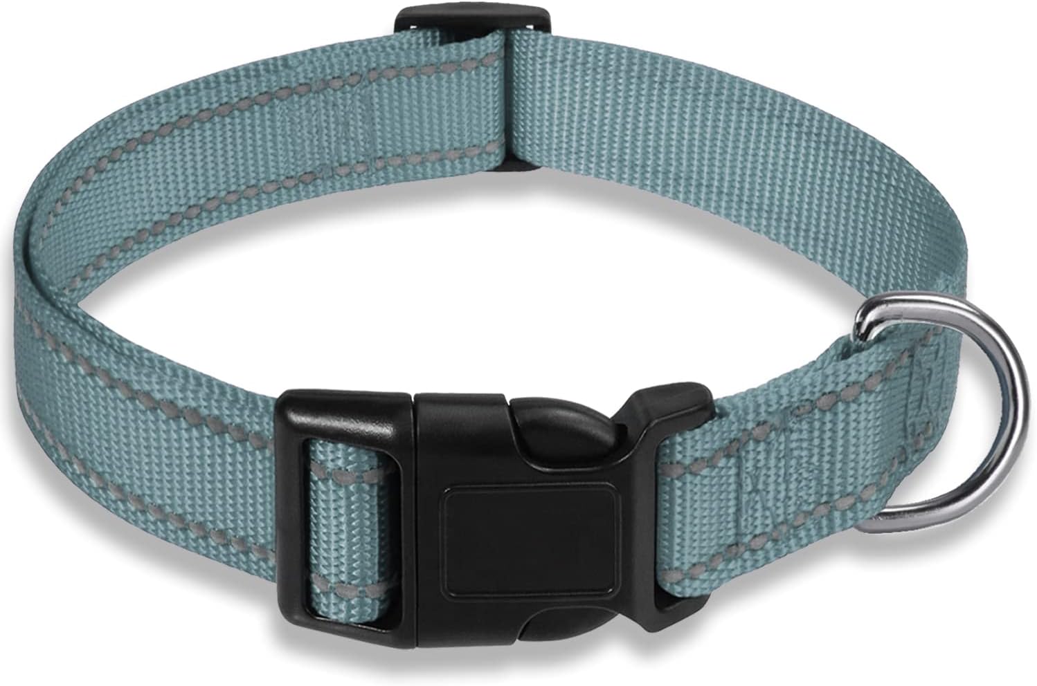 Reflective Dog Collar with Buckle Adjustable Safety Nylon Collars for Small Medium Large Dogs, S