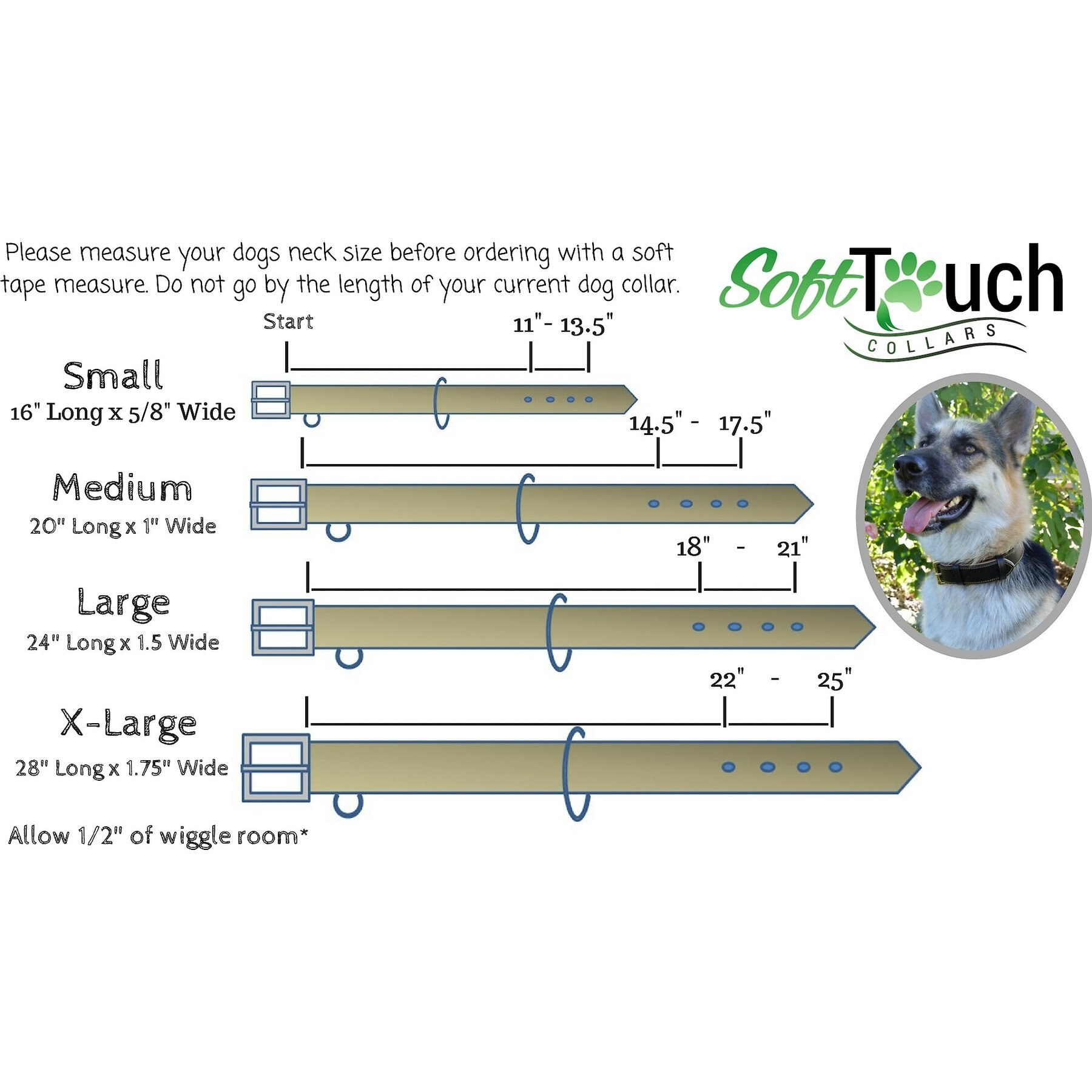 Soft Touch Collars Leather Two-Tone Padded Dog Collar