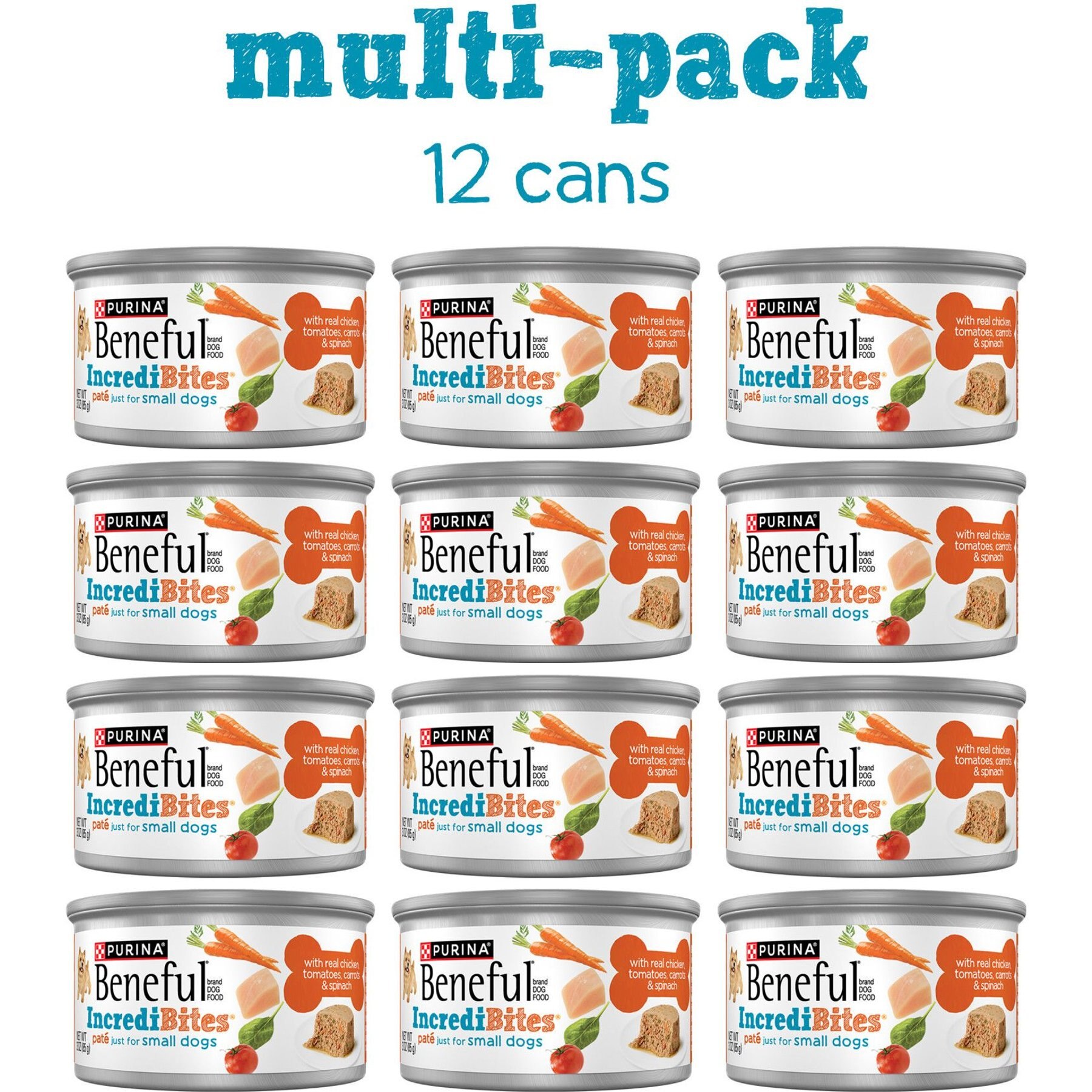 Purina Beneful Incredibites Pate with Real Chicken, Tomatoes, Carrots & Spinach Wet Dog Food
