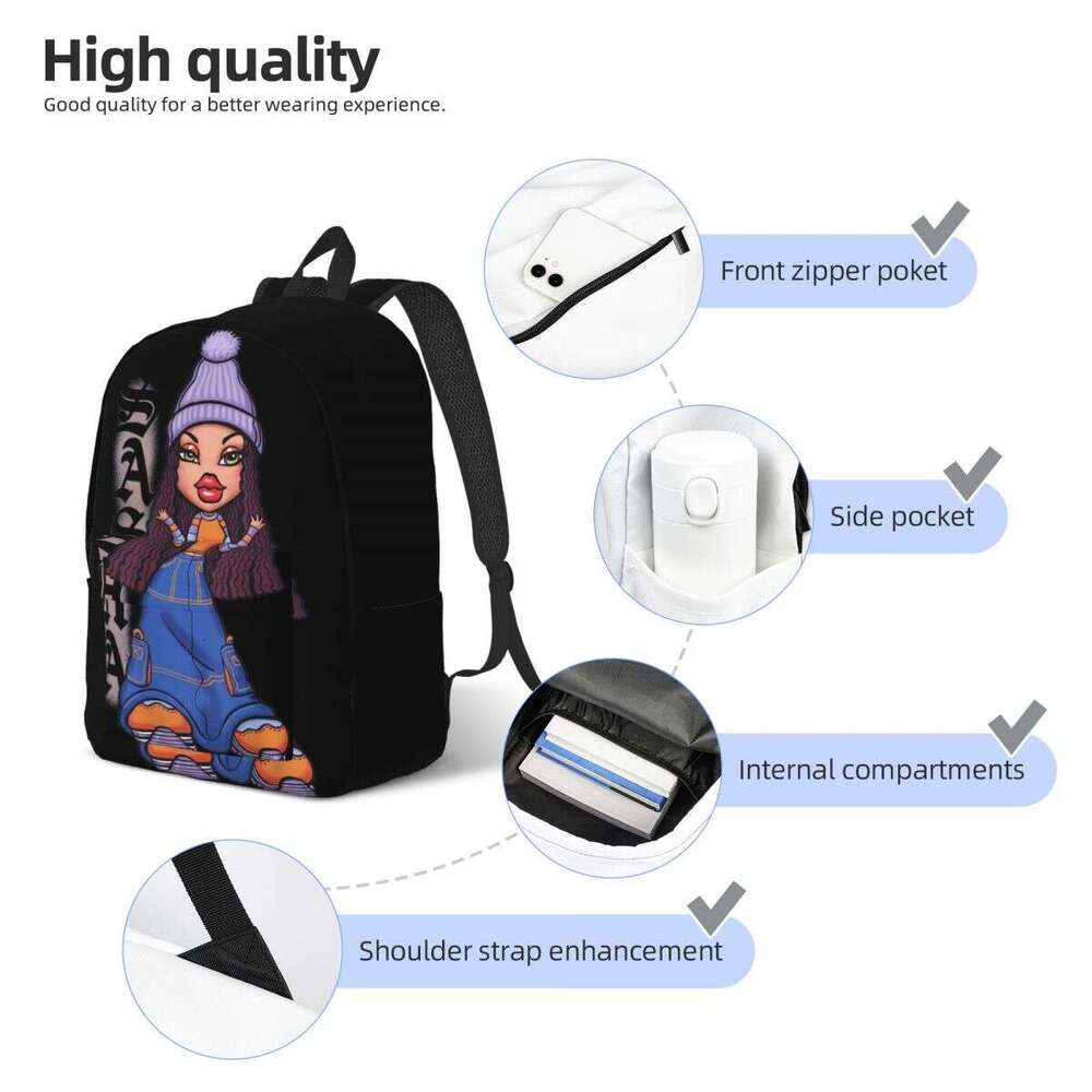 Bratz Sasha Portrait 2 Cool Backpack Outdoor Student Business Daypack for Men Women Laptop Shoulder Bag