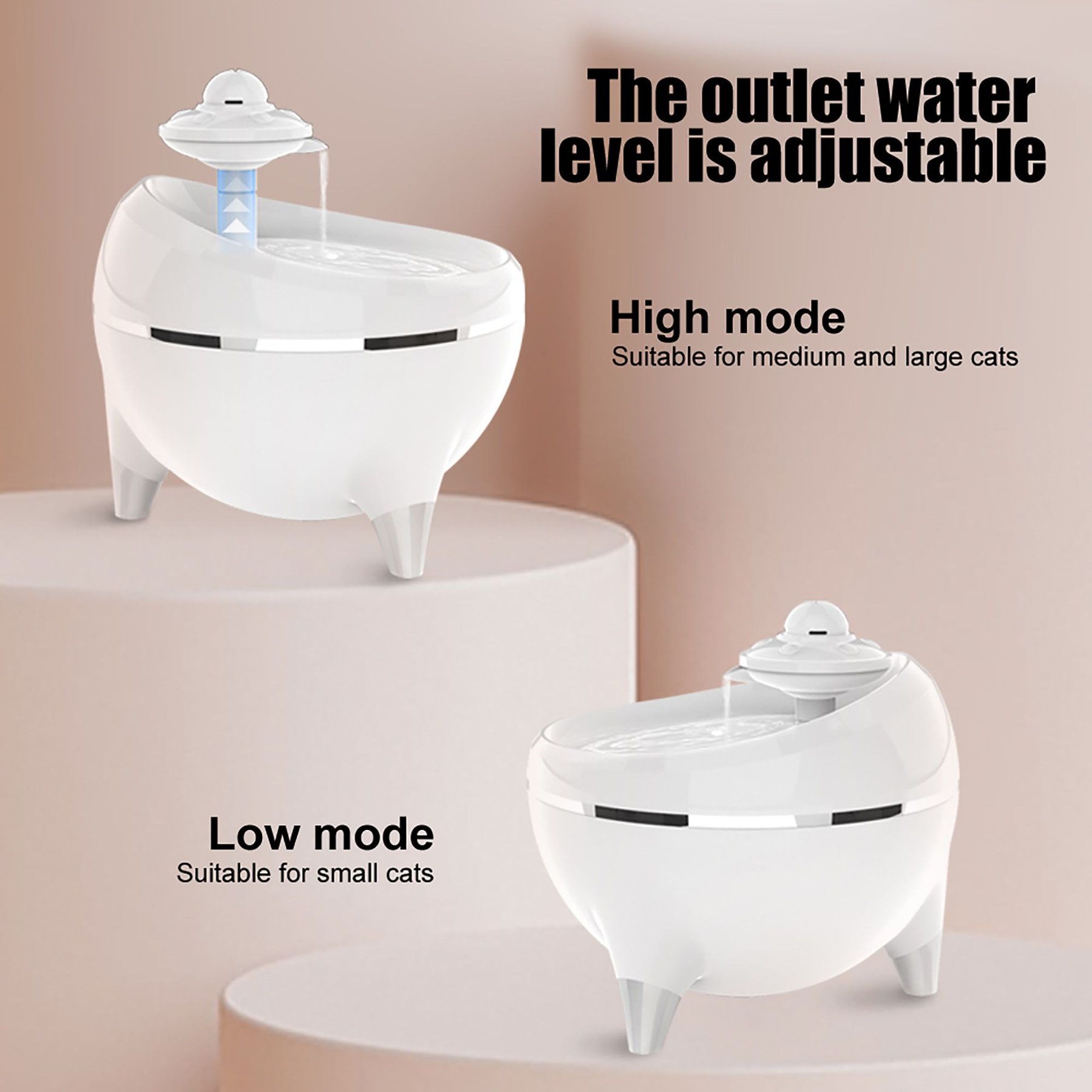 Bueteka Spaceship Ultra-Quiet Dog & Cat Water Fountain, 54.1-oz