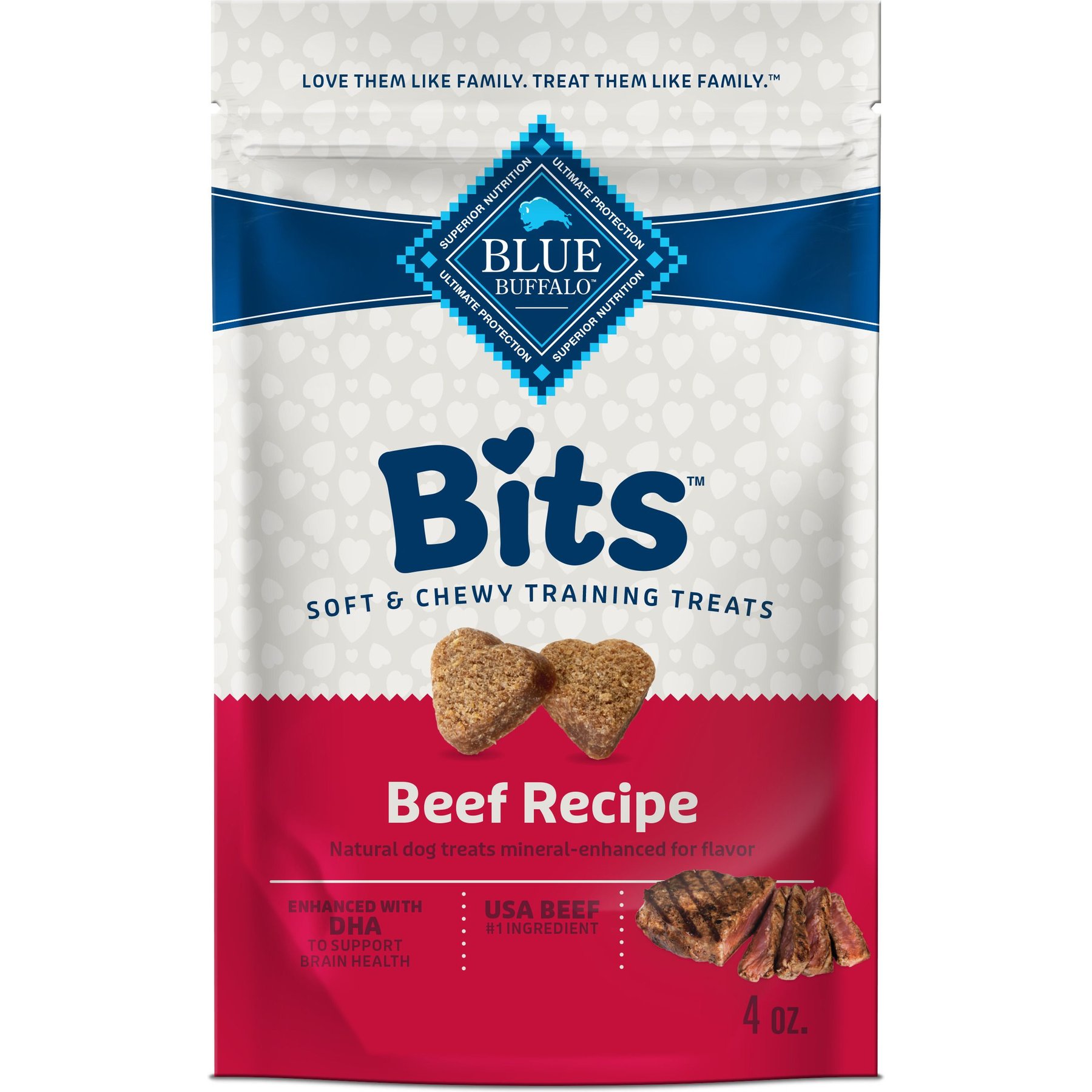 Blue Buffalo Blue Bits Tender Beef Recipe Soft-Moist Training Dog Treats