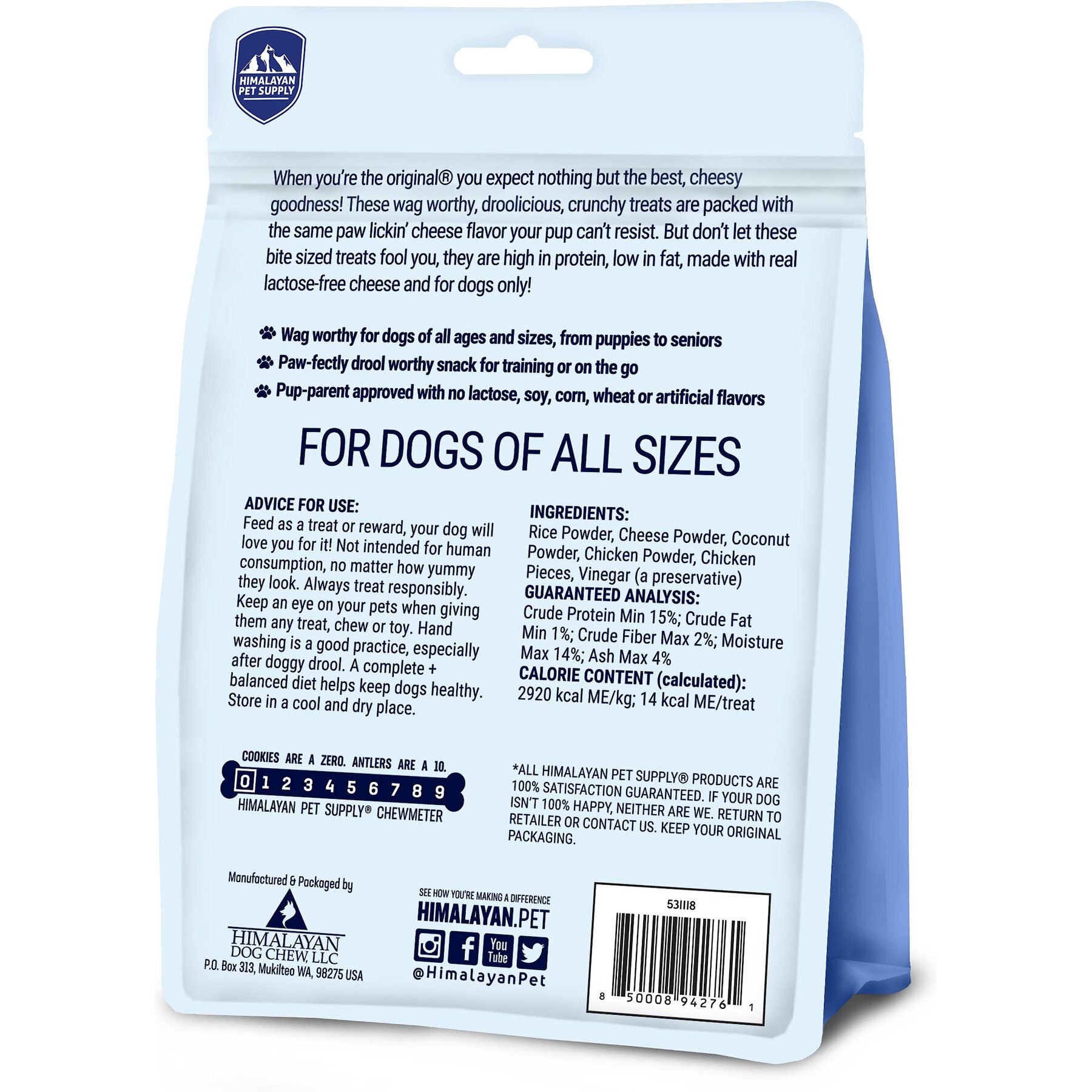Himalayan Pet Supply Barkeetos Grain-Free Chicken Crunchy Dog Treats, 3-oz bag
