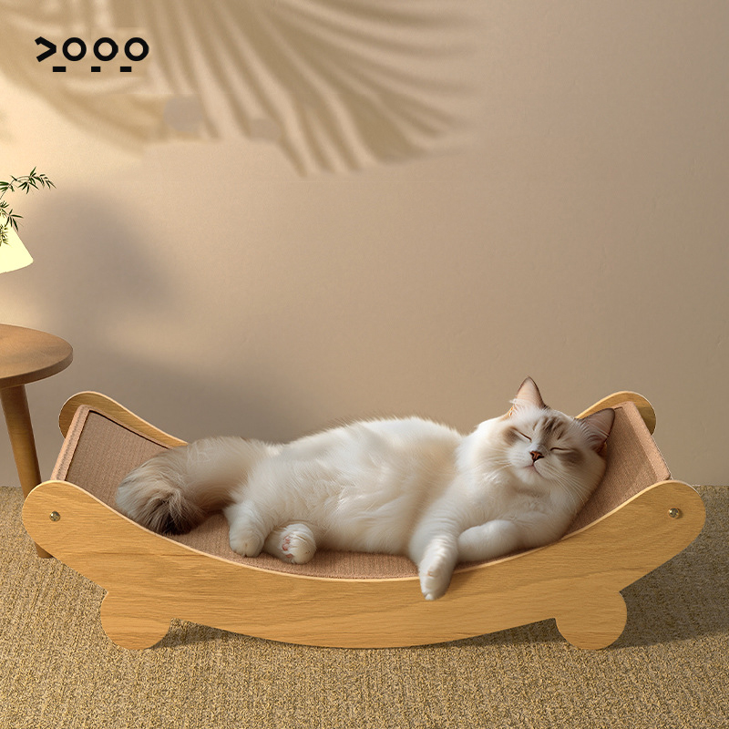 Cat Toys Wooden Scratching Pads Cats Sleeping Bed Detachable Wear-resistant Scratch Board Kitten Grinding Cat Net For Gift