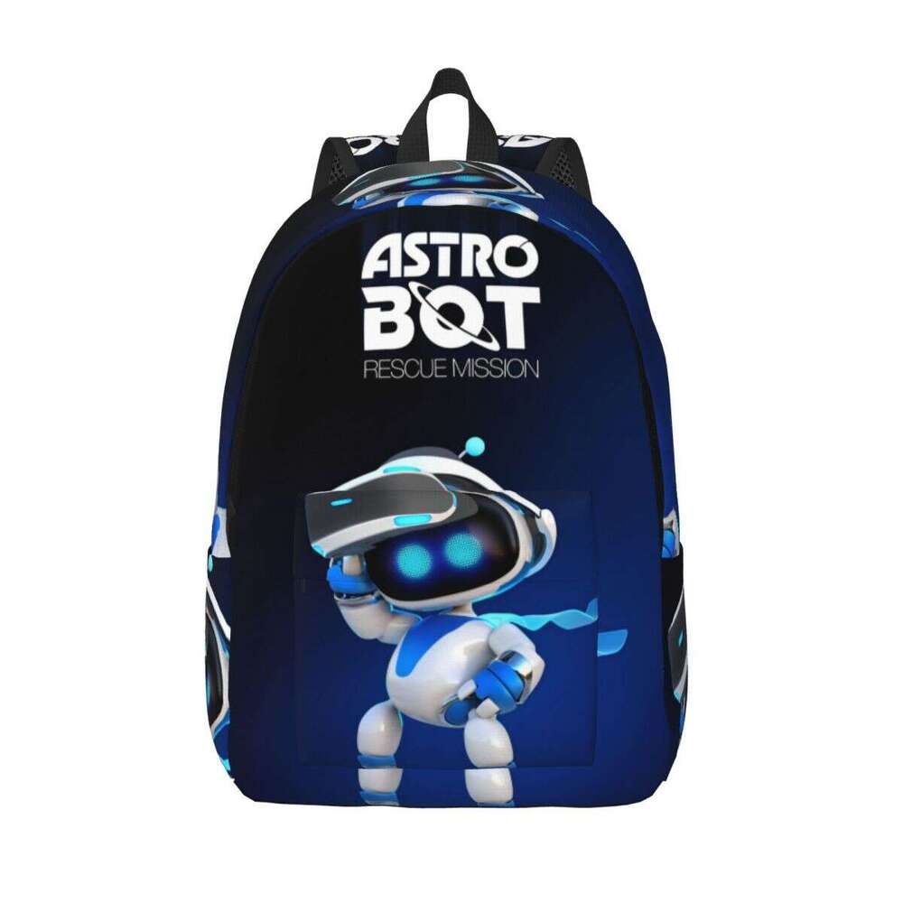 Astrobots Game Backpack Middle High College School Student Bookbag Men Women Canvas Daypack Travel