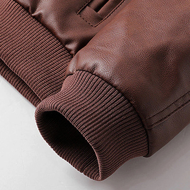 Hood Mens Leather Jacket Motorcycle Winter Fleece Warm Biker Vintage Coat moto Casual Slim pilot Jackets 241122