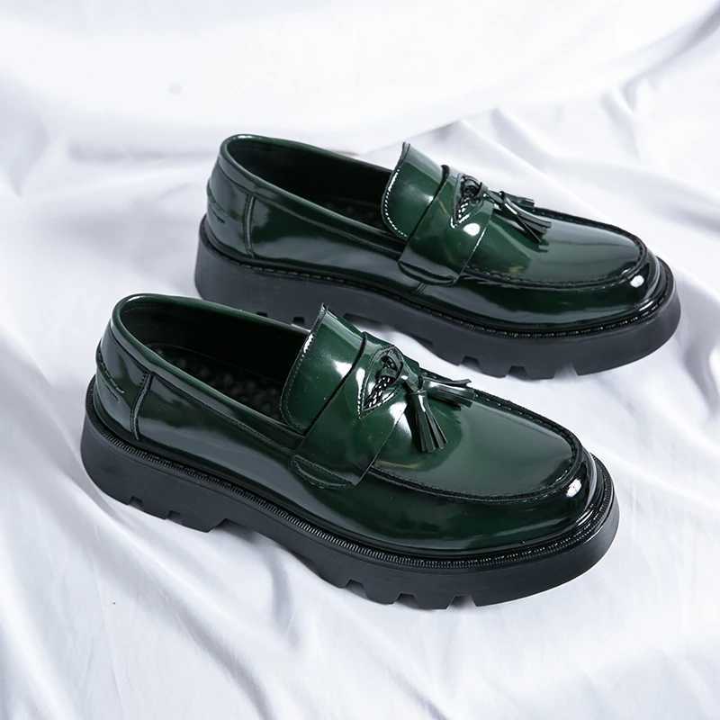 British Style Men Designers Tassel Loafers Handmade Patent Leather Slip Flat Outdoor Shoes Lightweight Wedding Party Shoes Y241121