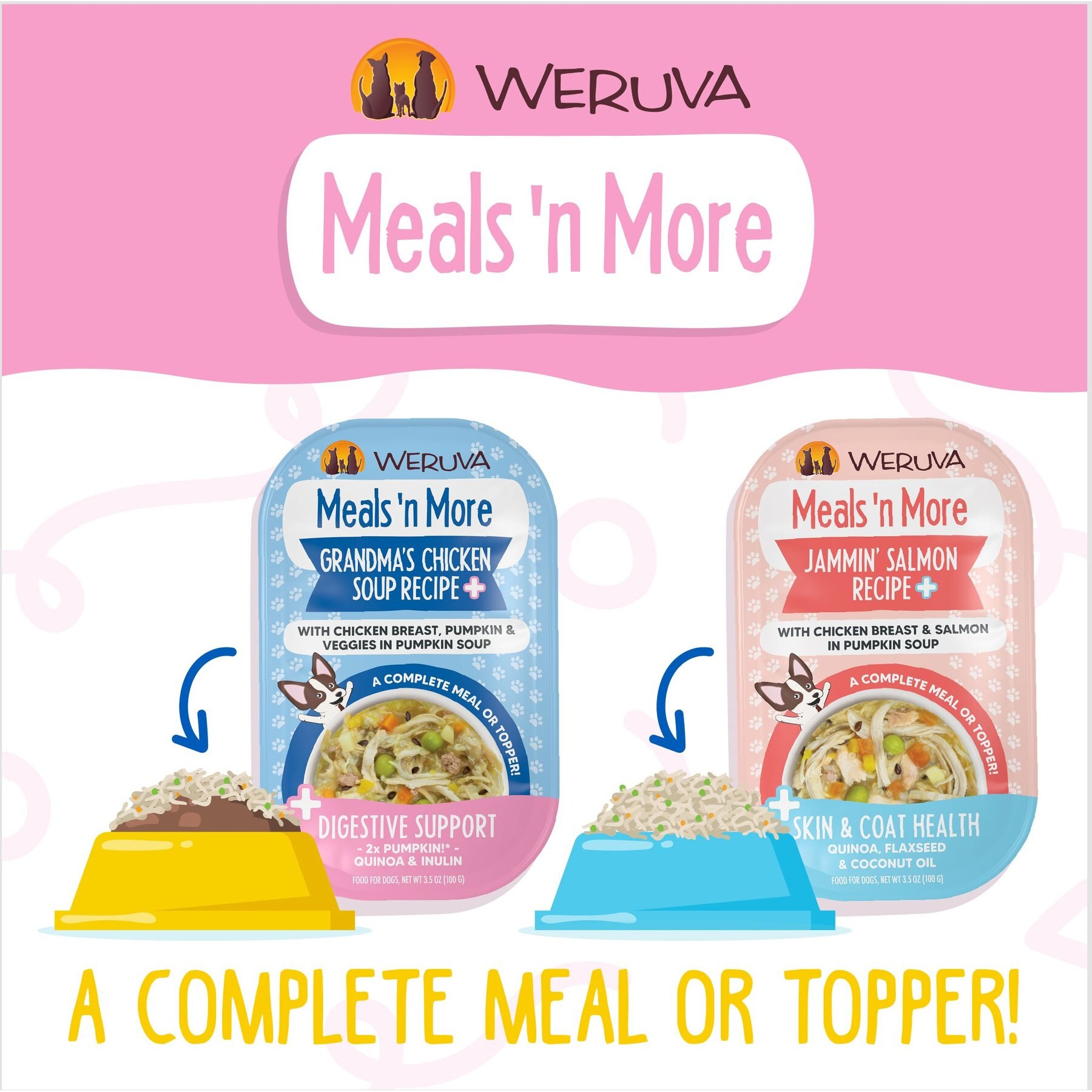 Weruva Meals 'n More Natural Wet Dog Food, Amazon Livin' Plus Digestive Support, 3.5-oz cup, 12 count