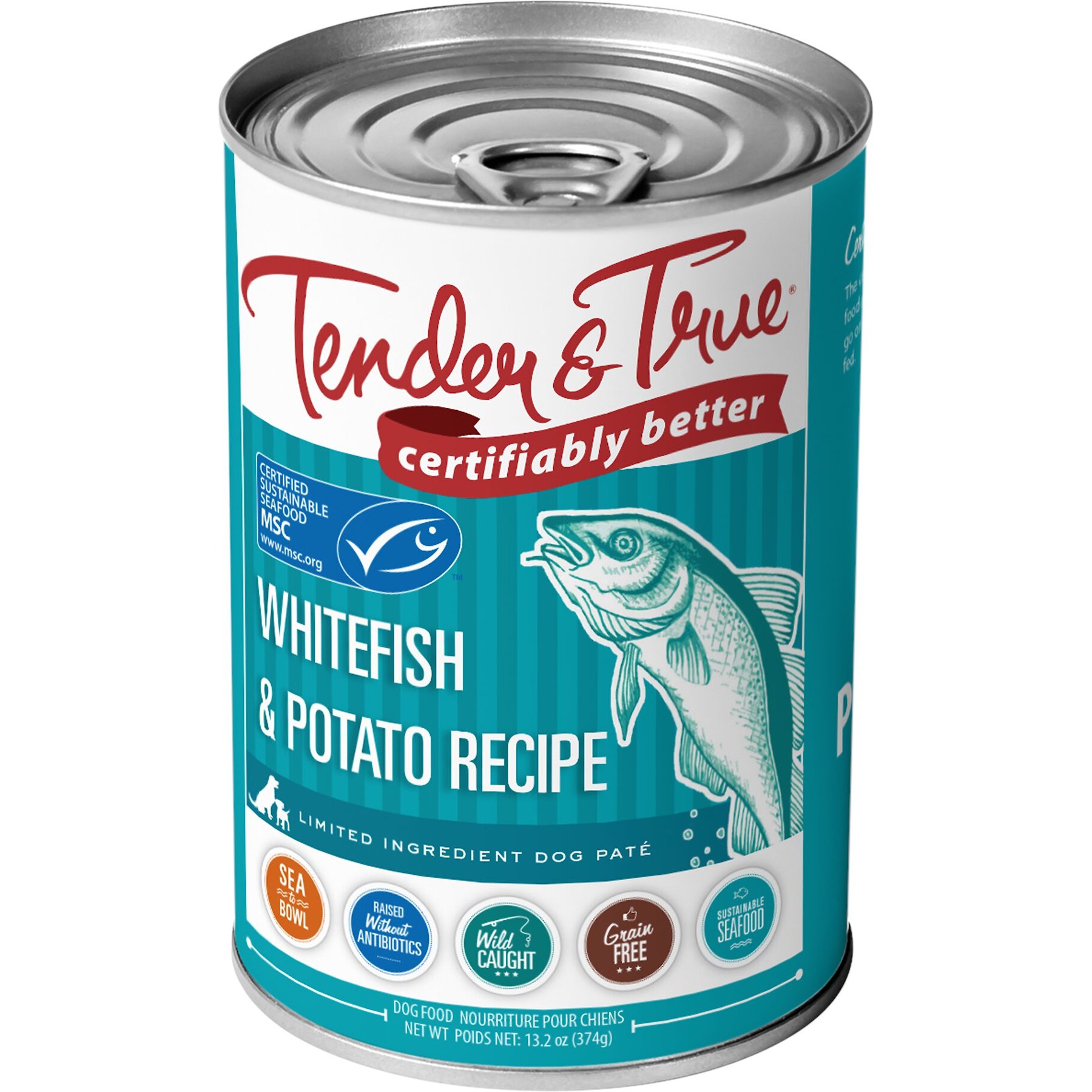 Tender & True Limited Ingredient Ocean Whitefish & Potato Recipe Grain-Free Canned Dog Food