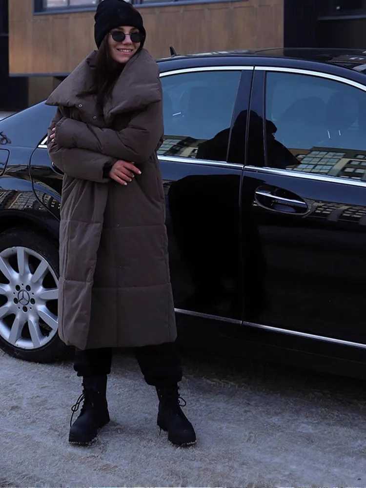 Fashion Collar Solid Color Classic Long Cotton Jacket Warm All Sves Button Down Jacket New Winter Womens Clothing