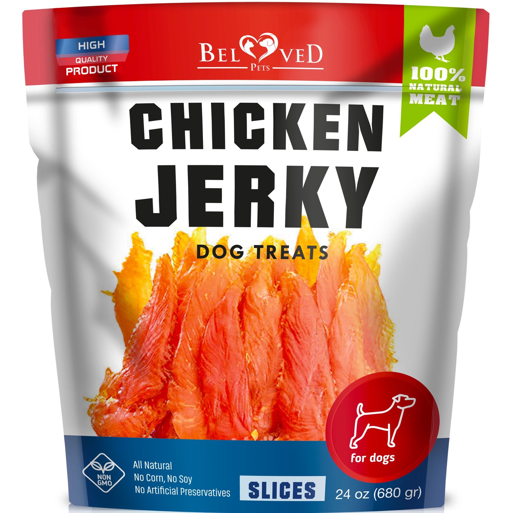Beloved Pets Chicken Jerky Slices Grain-Free High-Protein Natural Dog Treats, 1.5-lb bag