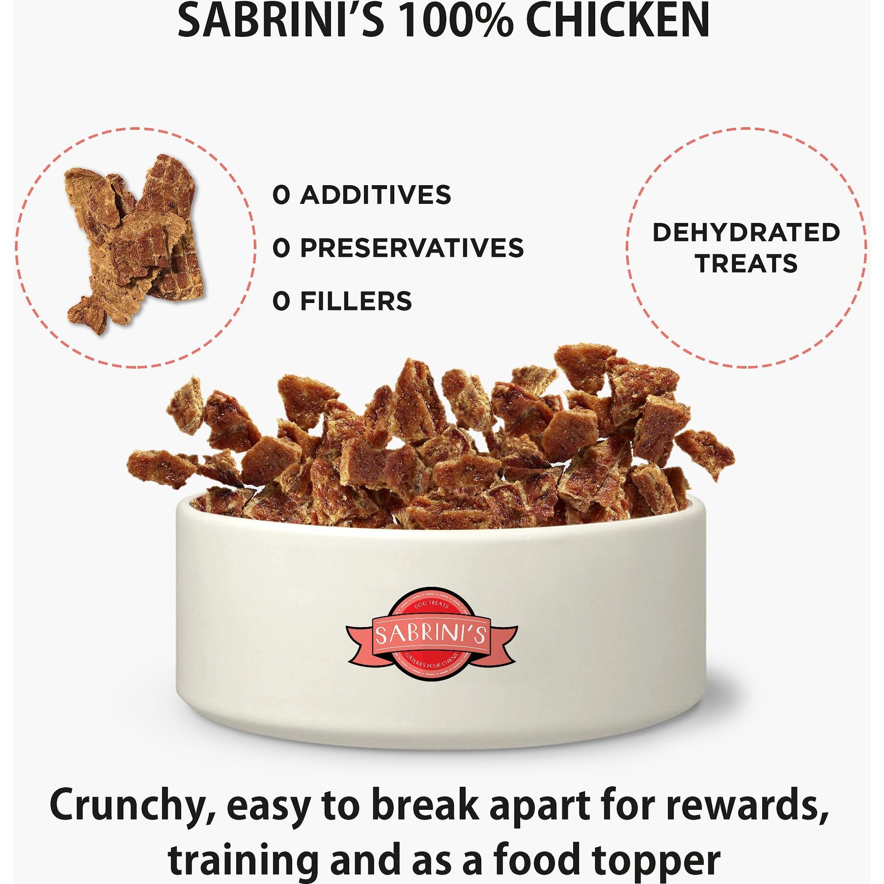 Sabrini's Royal Treats Chicken Dog Treats, 3-oz pouch